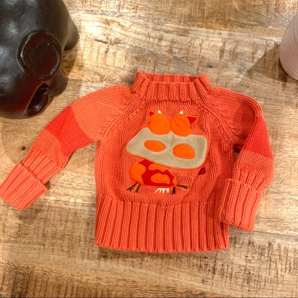 OINK BABY Orange Sweater Cow graphic vintage